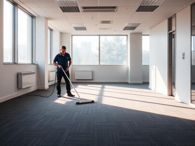 End of lease commercial cleaner detailing a vacated Sydney office before handover